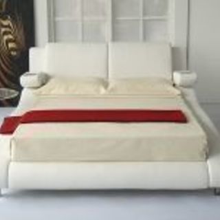 肘掛付き ダブルベッド FARAO 2色 ボンネルマット付