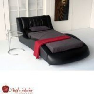 イタリアンモダン シングルベッド BAT 黒 ポケットマット付