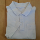 半袖 襟あり白シャツ(胸ポケット付) 120cm
