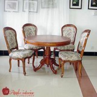 総天然木 丸型テーブル5点セット 直径100cm 無地