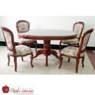 総天然木 楕円テーブル5点セット 1150x90cm 無地