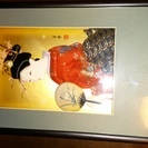 壁掛け立体布絵　日本人形