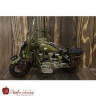 ブリキ玩具 バイク アメリカ軍 ミリタリーアーミー緑