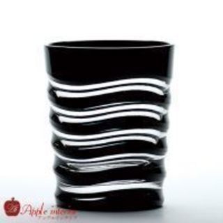 江戸切子 彩鳳 よろけ文様 懐石杯 黒 - インテリア雑貨/小物 