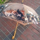 【送料負担します】未使用！アンティークな猫柄 長傘 【値段交渉可能】