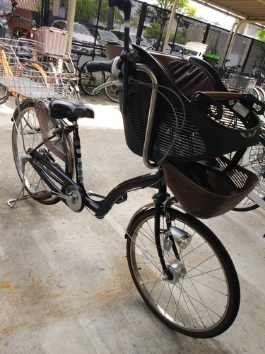 【交渉中】子乗せ自転車・前乗せ、かご付！三人乗り