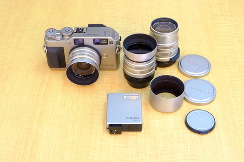 取引中。コンタックスG1,レンズ3本セット。美品。